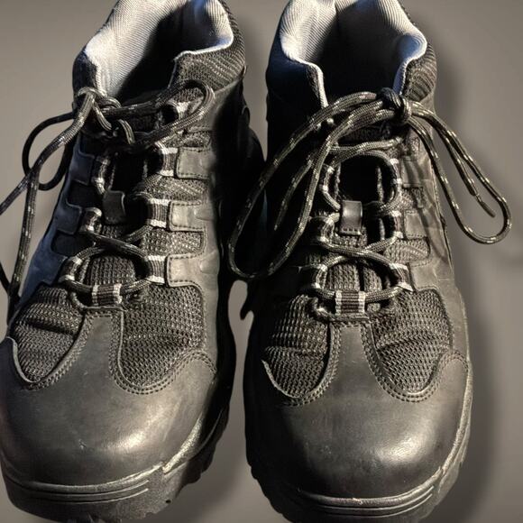 Men\'s Sz 10.5M HARLEY-DAVIDSON Motorcycles Black Leather Jett Hiking Shoes VGUC main image 11